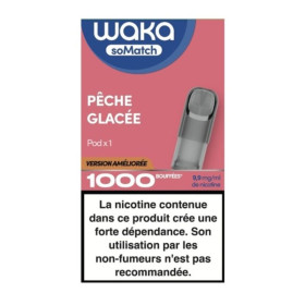 SoMatch Mini Pod 9,9mg/ml (0,9%) - version 1000 puffs - Waka pêche glacée SoMatch Mini Pod 9,9mg/ml (0,9%) - version 1000 puffs - Waka