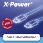 Câble de rechargement USB-C vers USB-C (1 Mètre) - X Power