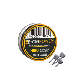 Coils Ni80 Quad Core Fused Clapton 0.28Ω (lot de 10) - E-Cigpower Coils Ni80 Quad Core Fused Clapton 0.28Ω (lot de 10) - E-Cigpower