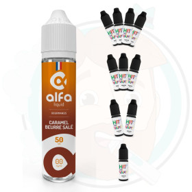 Caramel Beurre Salé 50 ml avec booster(s) - Alfaliquid Caramel Beurre Salé 50 ml avec booster(s) - Alfaliquid