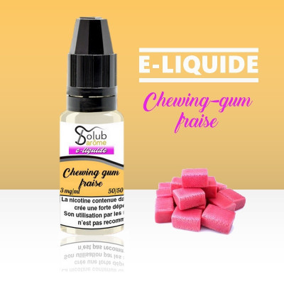 Chewing Gum Fraise - Solubarome, acheter e liquide français pas cher