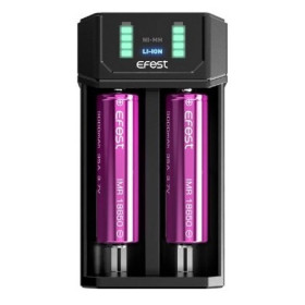 Chargeur Mega USB Efest double accu, acheter chargeur batterie e-cig.